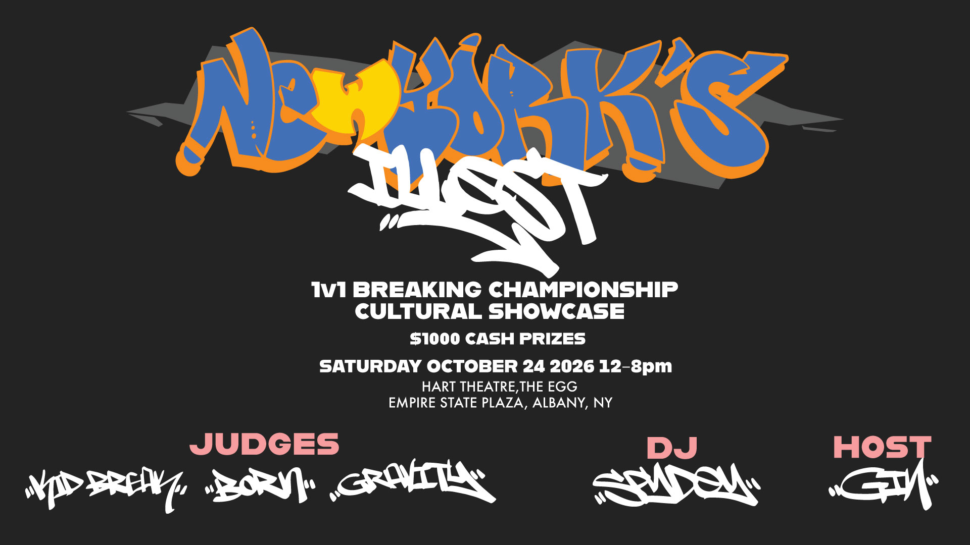 New York’s Illest Capital Region Breaking Championship event banner